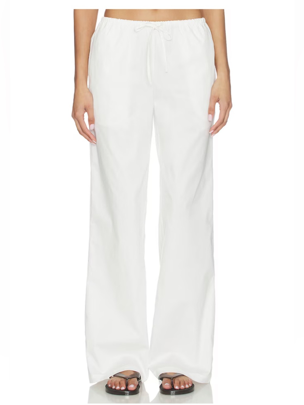 Lyndzi Drawstring Pant in White ALL THE WAYS